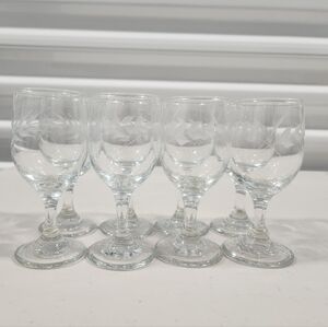 Etched Wine Glasses - Clear - Set of 6